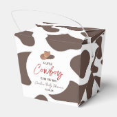 小さなカウボーイ牛の男の子ロデオ西部の赤ちゃんシャワー フェイバーボックス (裏面サイド)