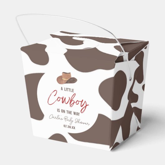 小さなカウボーイ牛の男の子ロデオ西部の赤ちゃんシャワー フェイバーボックス (裏面サイド)