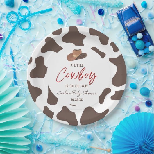 小さなカウボーイ牛の男の子ロデオ西部の赤ちゃんシャワー ペーパープレート (パーティー)