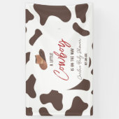 小さなカウボーイ牛の男の子ロデオ西部の赤ちゃんシャワー 横断幕 (縦)