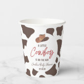 小さなカウボーイ牛の男の子ロデオ西部の赤ちゃんシャワー 紙コップ (裏面)