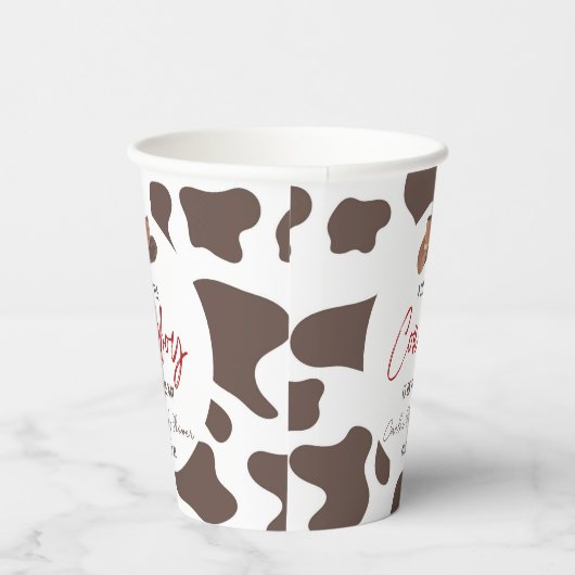 小さなカウボーイ牛の男の子ロデオ西部の赤ちゃんシャワー 紙コップ (右)