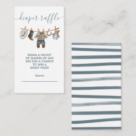小さなカウボーイ物干しおむつラッフルカード エンクロージャーカード