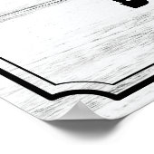 小さなカウボーイ素朴な黒と白の赤ちゃんシャワー ポスター (角)