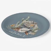 小さなカウボーイ西の水の色ベビーシャワー ペーパープレート (アングル)