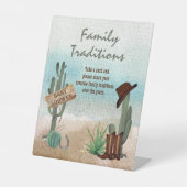 小さなカウボーイ西シャワー家族の伝統 台座サイン (正面)