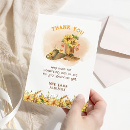 小さなカウボーイ西ニュートラル赤ちゃんシャワー サンキューカード