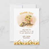 小さなカウボーイ西ニュートラル赤ちゃんシャワー サンキューカード (正面)
