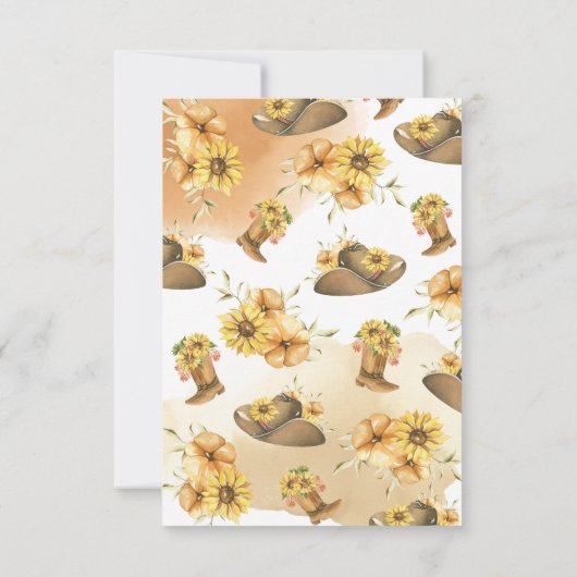 小さなカウボーイ西ニュートラル赤ちゃんシャワー サンキューカード (裏面)