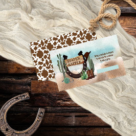 小さなカウボーイ西ベビーシャワーおむつラッフル エンクロージャーカード