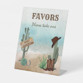 小さなカウボーイ西ベビーシャワーの好意 台座サイン (正面)