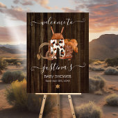 小さなカウボーイ西ベビーシャワー歓迎サイン ポスター
