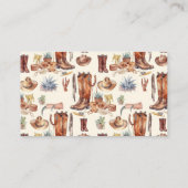 小さなカウボーイ西モダンロデオ赤ちゃんシャワー エンクロージャーカード (裏面)