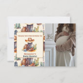 小さなカウボーイ西モダンロデオ赤ちゃんシャワー サンキューカード (正面)