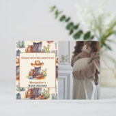 小さなカウボーイ西モダンロデオ赤ちゃんシャワー サンキューカード (スタンド正面)