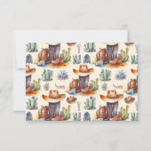 小さなカウボーイ西モダンロデオ赤ちゃんシャワー サンキューカード (裏面)