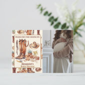 小さなカウボーイ西モダンロデオ赤ちゃんシャワー サンキューカード (スタンド正面)