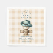 小さなカウボーイ西モダンロデオ赤ちゃんシャワー スタンダードカクテルナプキン (正面)