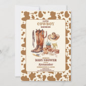 小さなカウボーイ西モダンロデオ赤ちゃんシャワー 招待状 (正面)