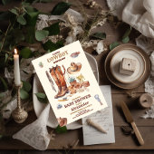 小さなカウボーイ西モダンロデオ赤ちゃんシャワー 招待状