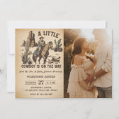 小さなカウボーイ西ロデオ赤ちゃんシャワー写真 招待状 (正面)