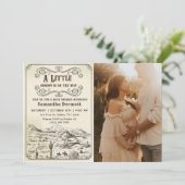 小さなカウボーイ西ロデオ赤ちゃんシャワー写真 招待状 (スタンド正面)