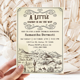 小さなカウボーイ西ロデオ赤ちゃんシャワー 招待状