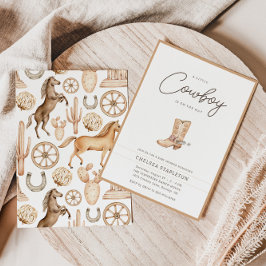 小さなカウボーイ西ロデオ赤ちゃんシャワー 招待状