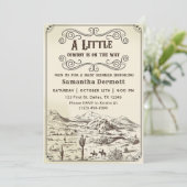 小さなカウボーイ西ロデオ赤ちゃんシャワー 招待状 (スタンド正面)