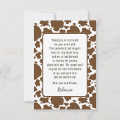 小さなカウボーイ西部の少年の赤ちゃんシャワーありがとう サンキューカード (裏面)