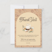 小さなカウボーイ西部の少年の赤ちゃんシャワー サンキューカード (正面)