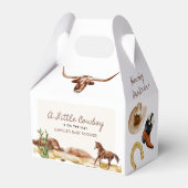 小さなカウボーイ西部の少年の赤ちゃんシャワー フェイバーボックス (裏面サイド)