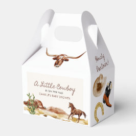 小さなカウボーイ西部の少年の赤ちゃんシャワー フェイバーボックス