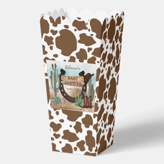 小さなカウボーイ西部の少年の赤ちゃんシャワー フェイバーボックス (正面)