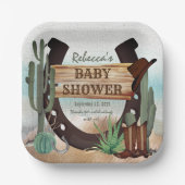 小さなカウボーイ西部の少年の赤ちゃんシャワー ペーパープレート (正面)