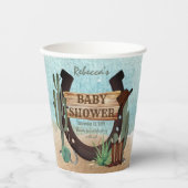 小さなカウボーイ西部の少年の赤ちゃんシャワー 紙コップ (正面)