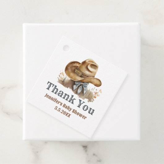 小さなカウボーイ西部の男の子の赤ん感謝していだシャワー フェイバータグ (インサイチュ)