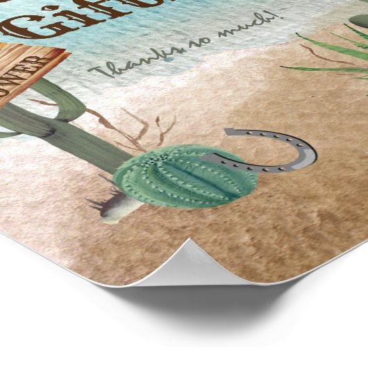 小さなカウボーイ西部の赤ちゃんシャワーカードとギフト ポスター (角)