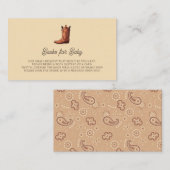 小さなカウボーイ西部の赤ちゃんシャワー囲い車 エンクロージャーカード (正面/裏面)