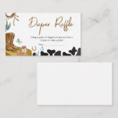 小さなカウボーイ赤ちゃんシャワーおむつラッフル エンクロージャーカード (正面/裏面)