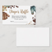 小さなカウボーイ赤ちゃんシャワーおむつラッフル エンクロージャーカード (正面/裏面)