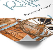 小さなカウボーイ赤ちゃんシャワーおむつラッフル ポスター (角)