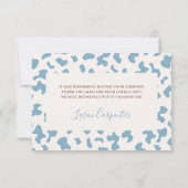 小さなカウボーイ赤ちゃんシャワーブルーサンキューカード サンキューカード (裏面)