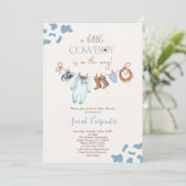 小さなカウボーイ赤ちゃんシャワーボーイ招待状 招待状 (スタンド正面)