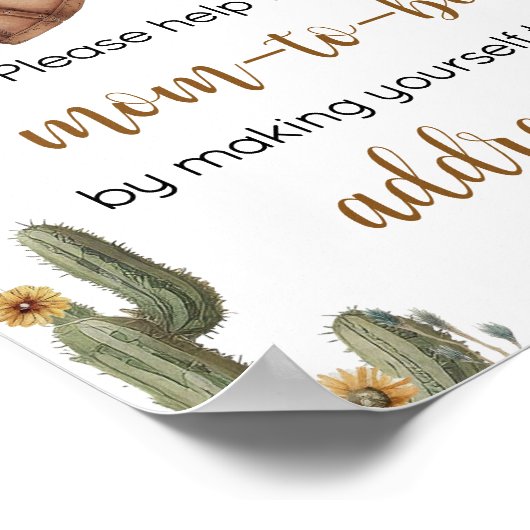 小さなカウボーイ赤ちゃんシャワー封筒ステーション ポスター (角)