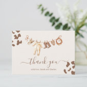 小さなカウボーイ赤ちゃんシャワー少年サンキューカード サンキューカード (スタンド正面)