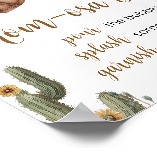 小さなカウボーイ赤ちゃんシャワー母オサバー ポスター (角)