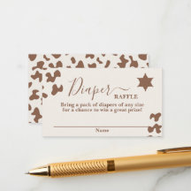 小さなカウボーイ赤ちゃんシャワー男の子おむつラッフルカード