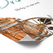 小さなカウボーイ赤ちゃんシャワー飲料 ポスター (角)