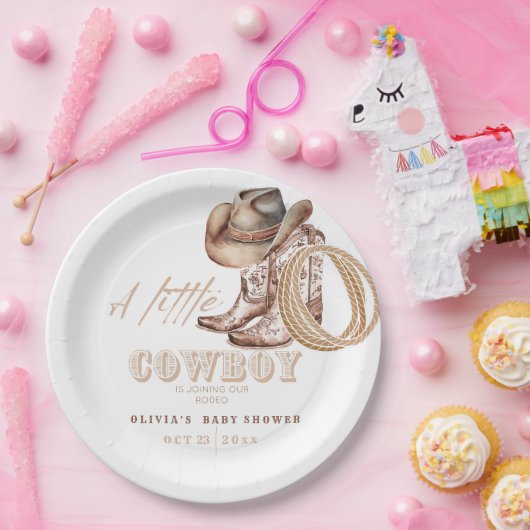 小さなカウボーイ赤ちゃんシャワー ペーパープレート (パーティー)